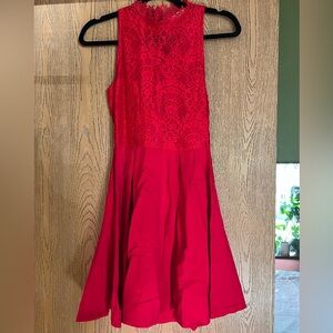 Francesca's Collections Red Lace Dress